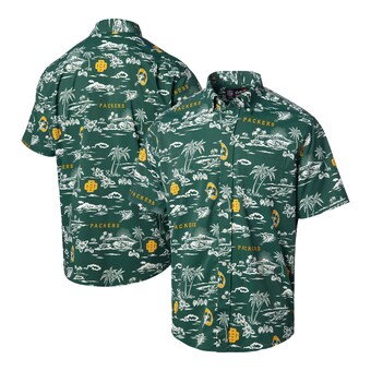 Men's Green Bay Packers Reyn Spooner Green Throwback Kekai Print Button-Up Shirt